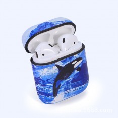 Dolphin Pattern PU Leather Case with Hook Keychain